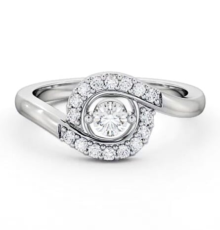 Cluster Round Diamond 0.36ct Sweeping Halo Ring 18K White Gold CL38_WG_THUMB2 