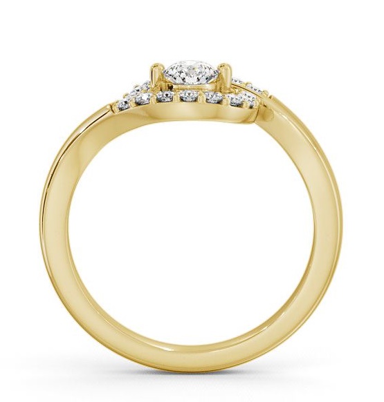 Cluster Round Diamond 0.40ct Sweeping Halo Ring 18K Yellow Gold CL38_YG_THUMB1 