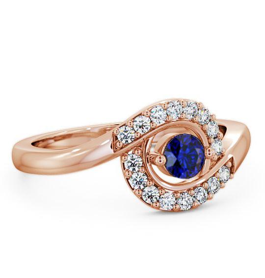 Cluster Blue Sapphire and Diamond 0.36ct Ring 18K Rose Gold CL38GEM_RG_BS_THUMB1