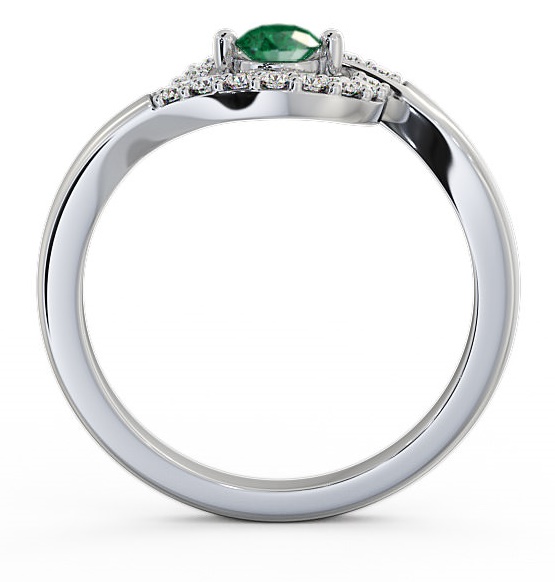 Cluster Emerald and Diamond 0.33ct Ring 18K White Gold CL38GEM_WG_EM_THUMB1 