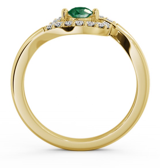 Cluster Emerald and Diamond 0.33ct Ring 9K Yellow Gold CL38GEM_YG_EM_THUMB1 
