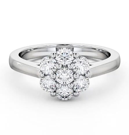 Cluster Diamond Floral Design Ring Palladium CL3_WG_THUMB1