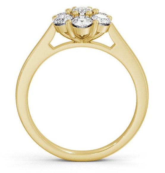 Cluster Diamond Floral Design Ring 9K Yellow Gold CL3_YG_THUMB1