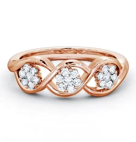Cluster Round Diamond 0.25ct Trilogy Design Ring 18K Rose Gold CL40_RG_THUMB1