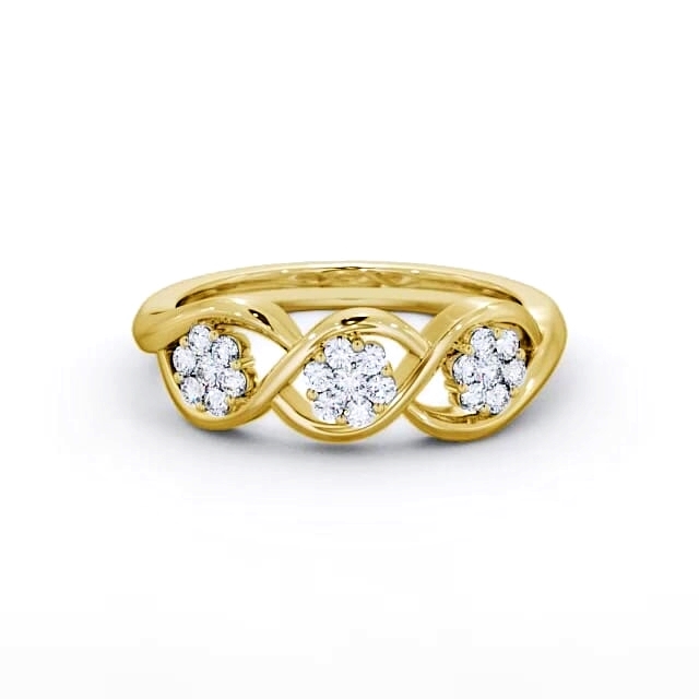 Cluster Round Diamond 0.25ct Ring 18K Yellow Gold - Kelani CL40_YG_HAND