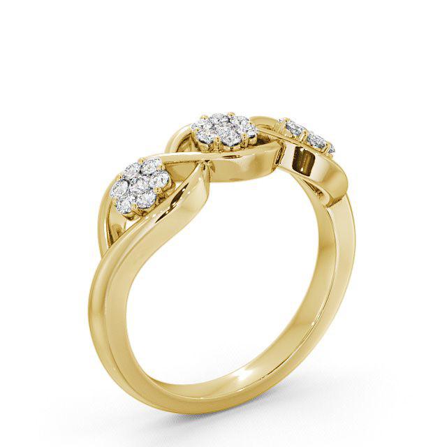 Cluster Round Diamond 0.25ct Ring 9K Yellow Gold - Kelani CL40_YG_HAND