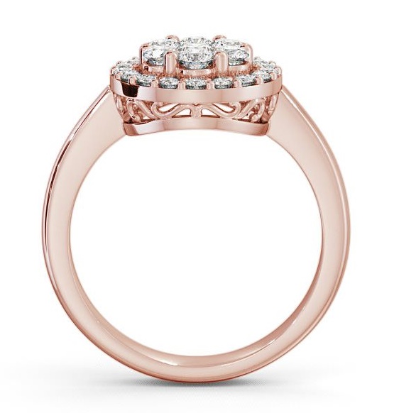 Cluster Round Diamond 0.58ct Halo Style Ring 9K Rose Gold CL41_RG_THUMB1