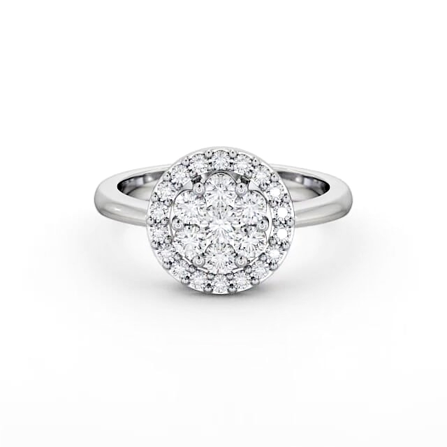 Cluster Round Diamond 0.58ct Ring Platinum - Jalisa CL41_WG_HAND