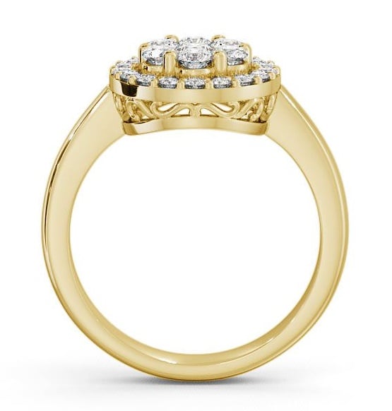 Cluster Round Diamond 0.58ct Halo Style Ring 18K Yellow Gold CL41_YG_THUMB1