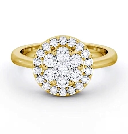 Cluster Round Diamond 0.60ct Halo Style Ring 18K Yellow Gold CL41_YG_THUMB2 
