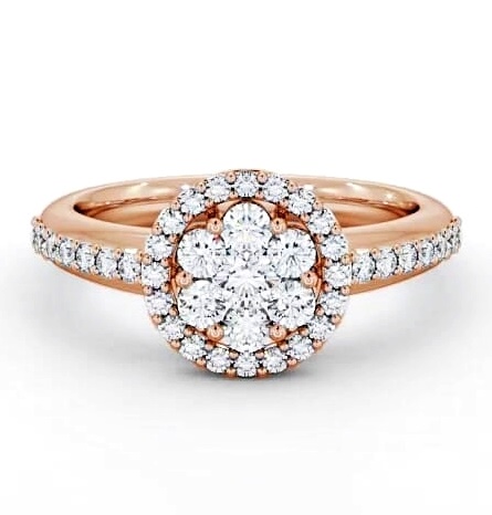 Cluster Diamond Halo Style Ring 18K Rose Gold CL43_RG_THUMB1