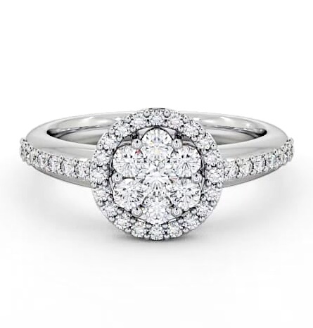 Cluster Diamond Halo Style Ring 18K White Gold CL43_WG_THUMB1