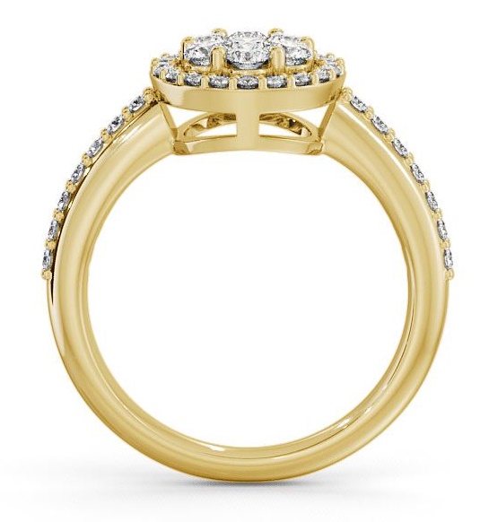 Cluster Diamond Halo Style Ring 18K Yellow Gold CL43_YG_THUMB1