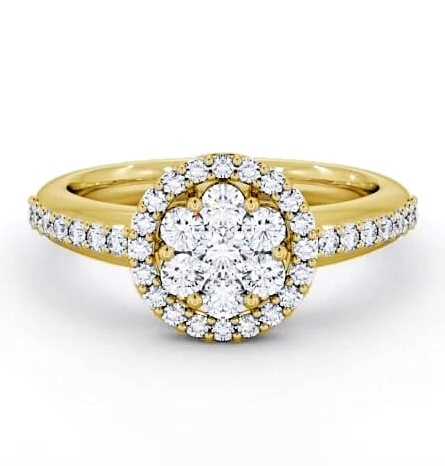 Cluster Diamond Halo Style Ring 9K Yellow Gold CL43_YG_THUMB2 