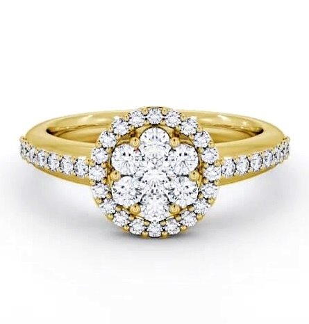 Cluster Diamond Halo Style Ring 18K Yellow Gold CL43_YG_THUMB2 