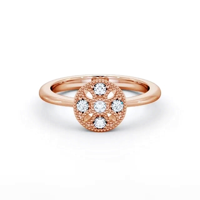 Cluster Diamond Ring 18K Rose Gold - Estela CL45_RG_HAND