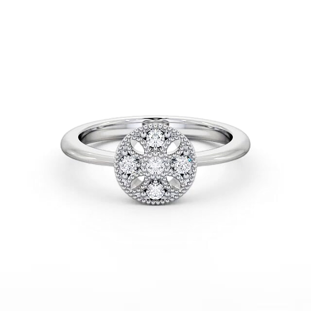Cluster Diamond Ring Platinum - Estela CL45_WG_HAND