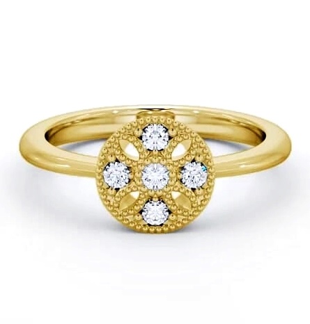 Cluster Diamond Bezel Set Ring 18K Yellow Gold CL45_YG_THUMB1