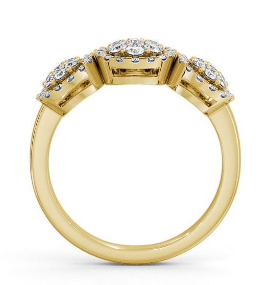 Cluster Round Diamond 0.46ct Trilogy Design Ring 9K Yellow Gold CL47_YG_THUMB1 