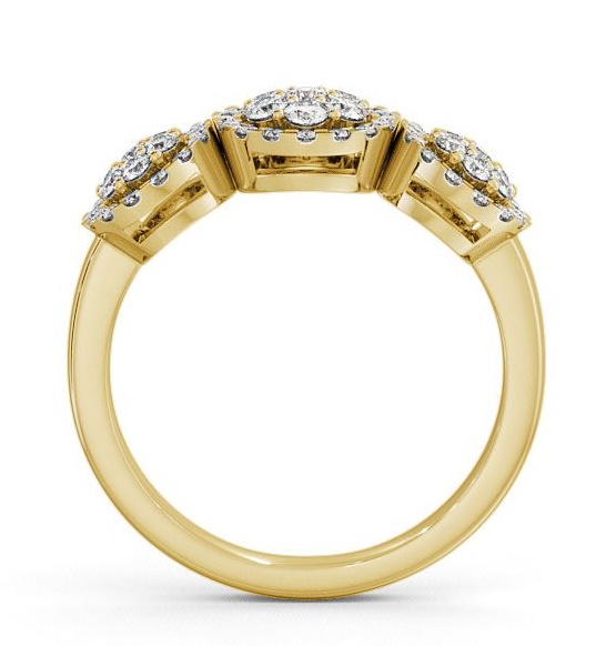Cluster Round Diamond 0.48ct Trilogy Design Ring 18K Yellow Gold CL47_YG_THUMB1 