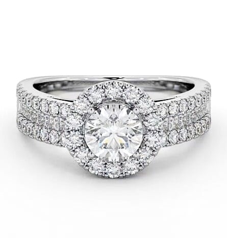 Halo Round Diamond Glamorous Engagement Ring Platinum CL48_WG_THUMB2 