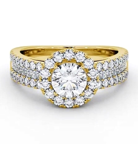 Halo Round Diamond Glamorous Engagement Ring 18K Yellow Gold CL48_YG_THUMB2 