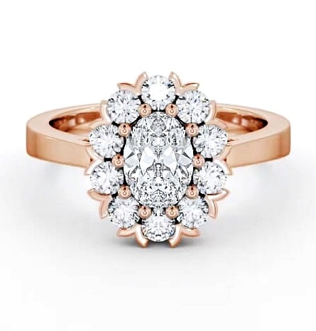 Cluster Oval Diamond Halo Style Ring 9K Rose Gold CL4_RG_THUMB1