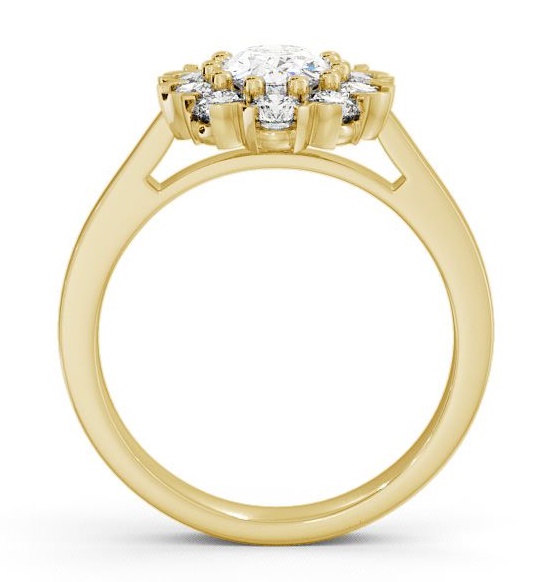 Cluster Oval Diamond Halo Style Ring 9K Yellow Gold CL4_YG_THUMB1 