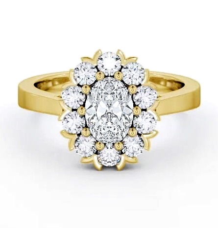 Cluster Oval Diamond Halo Style Ring 9K Yellow Gold CL4_YG_THUMB1