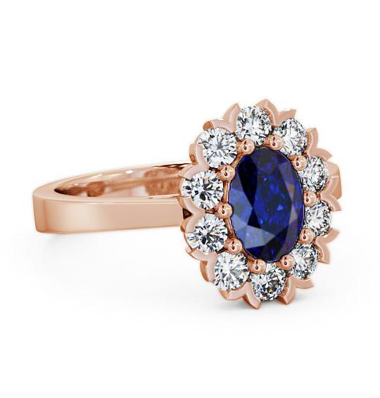 Cluster Blue Sapphire and Diamond 1.60ct Ring 18K Rose Gold CL4GEM_RG_BS_THUMB1