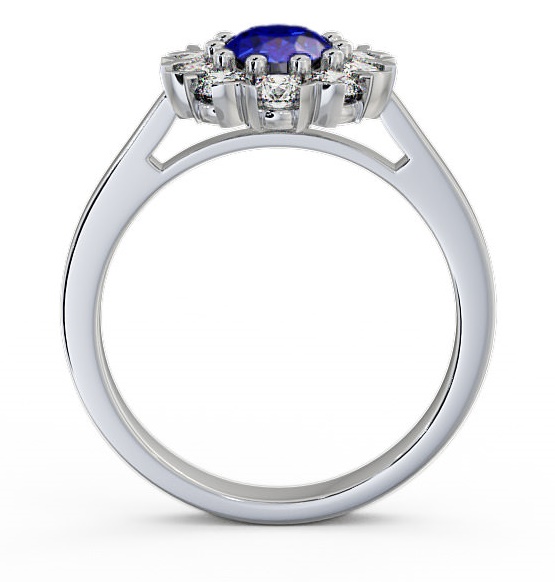 Cluster Blue Sapphire and Diamond 1.60ct Ring 18K White Gold CL4GEM_WG_BS_THUMB1 