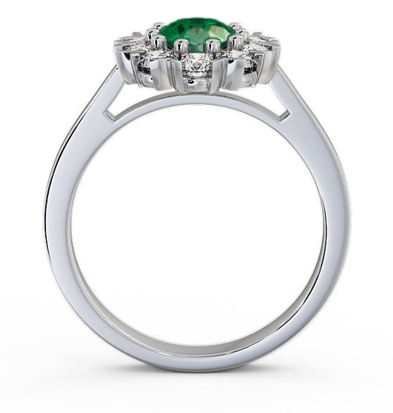 Cluster Emerald and Diamond 1.45ct Ring 9K White Gold CL4GEM_WG_EM_THUMB1 