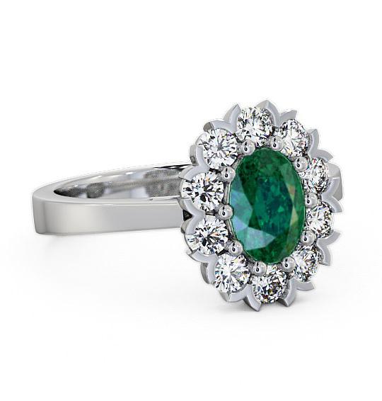 Cluster Emerald and Diamond 1.45ct Ring 18K White Gold CL4GEM_WG_EM_THUMB1