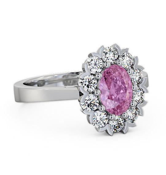 Cluster Pink Sapphire and Diamond 1.60ct Ring 18K White Gold CL4GEM_WG_PS_THUMB1