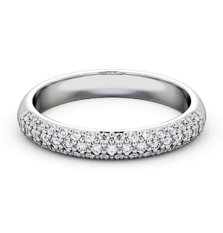 Pave Half Eternity Diamond Cluster Style Ring 9K White Gold CL50_WG_thumb1.jpg