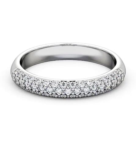 Pave Half Eternity Diamond Cluster Style Ring 9K White Gold CL50_WG_thumb2.jpg 