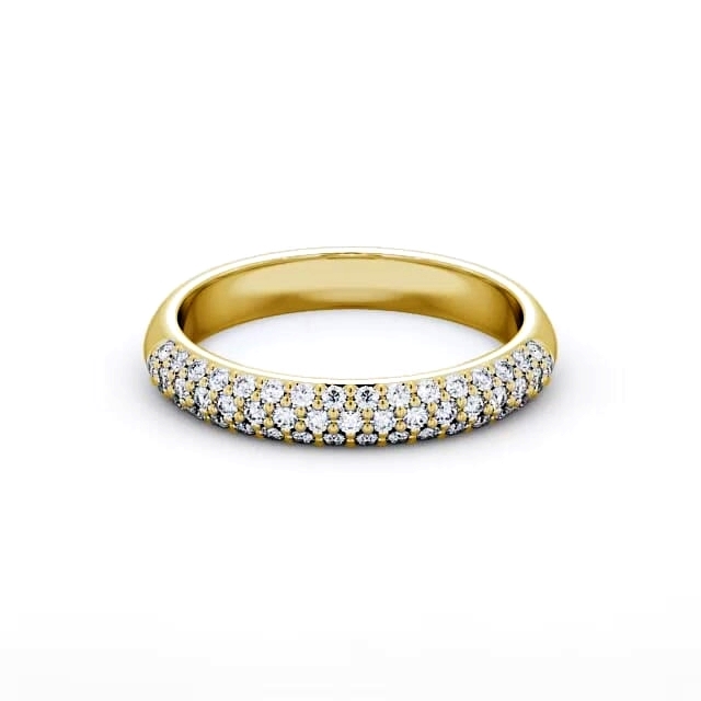 Pave Half Eternity Diamond 0.30ct Ring 18K Yellow Gold - Jariah CL50_YG_HAND