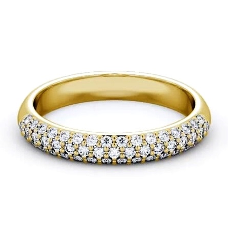 Pave Half Eternity Diamond Cluster Style Ring 9K Yellow Gold CL50_YG_thumb1.jpg
