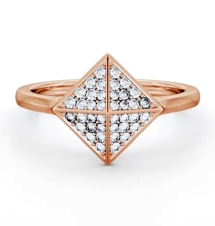 Pyramid Round Diamond 0.22ct Cluster Ring 18K Rose Gold CL51_RG_THUMB2 