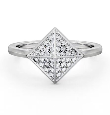 Pyramid Round Diamond 0.22ct Cluster Ring 18K White Gold CL51_WG_THUMB2 