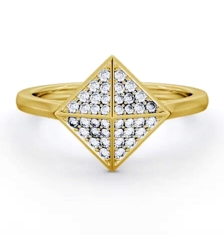 Pyramid Round Diamond 0.22ct Cluster Ring 18K Yellow Gold CL51_YG_THUMB1