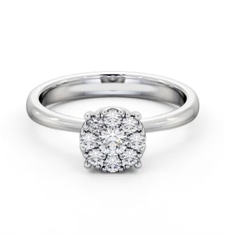 Cluster Style Round Diamond Ring 18K White Gold CL52_WG_THUMB1