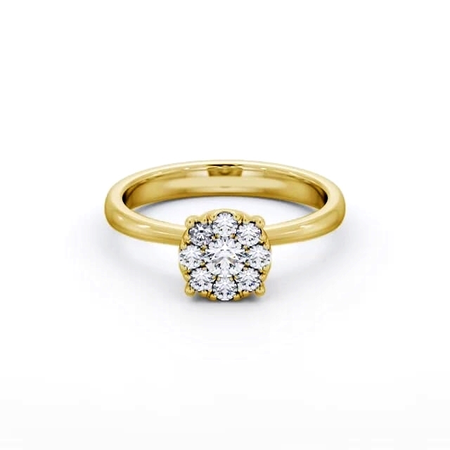 Cluster Style Round Diamond Ring 9K Yellow Gold - Harlan CL52_YG_HAND