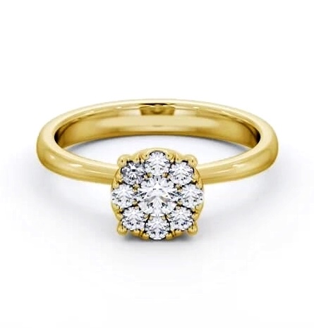 Cluster Style Round Diamond Ring 18K Yellow Gold CL52_YG_THUMB2 