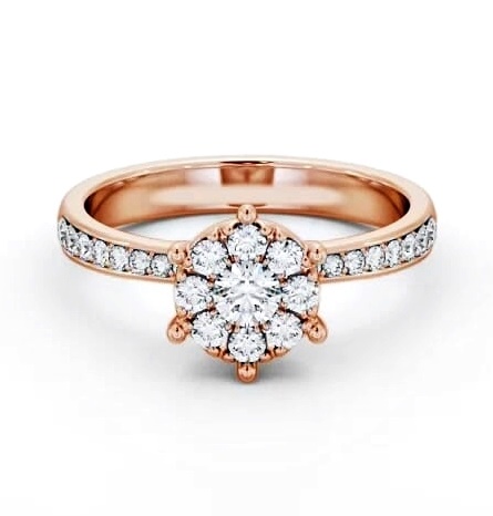 Cluster Style Round Diamond Ring 18K Rose Gold CL53_RG_THUMB1
