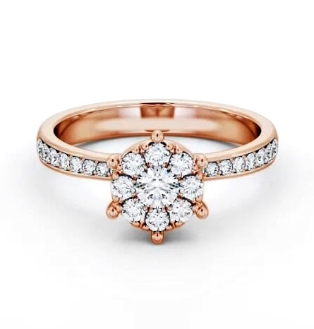 Cluster Style Round Diamond Ring 18K Rose Gold CL53_RG_THUMB2 