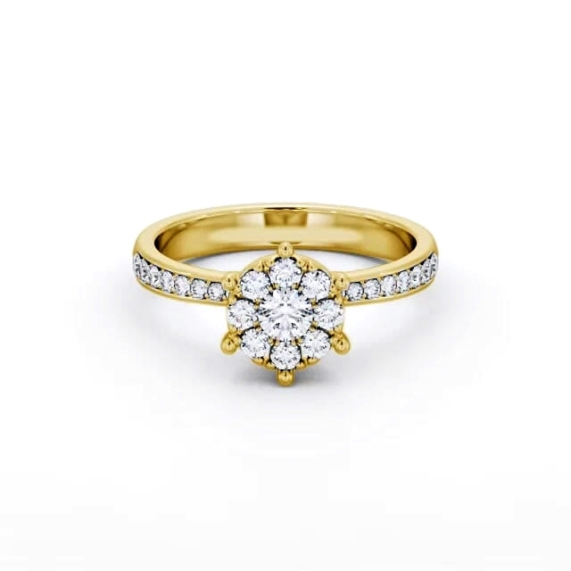 Cluster Style Round Diamond Ring 9K Yellow Gold - Sakura CL53_YG_HAND