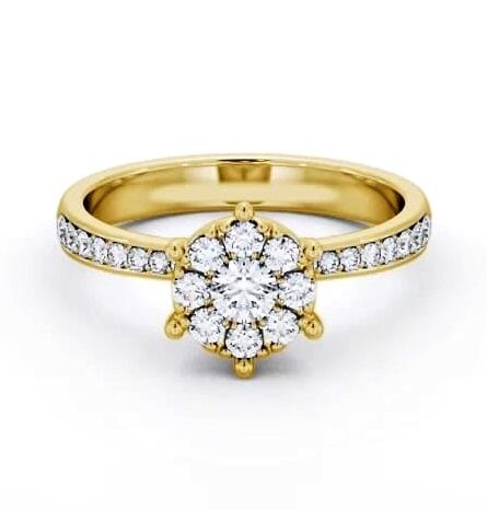 Cluster Style Round Diamond Ring 18K Yellow Gold CL53_YG_THUMB2 