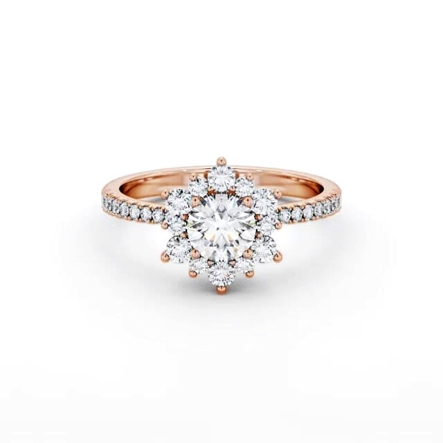 Cluster Diamond Ring 9K Rose Gold - Tristen CL54_RG_HAND