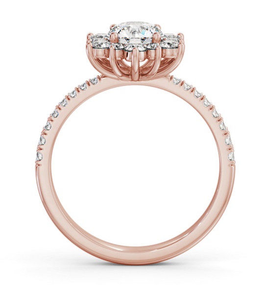 Cluster Diamond Halo Style Ring 9K Rose Gold CL54_RG_THUMB1